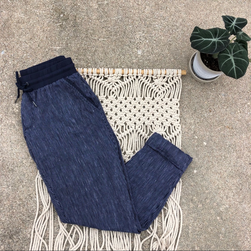 Athleta Striped Linen Pants Size 0